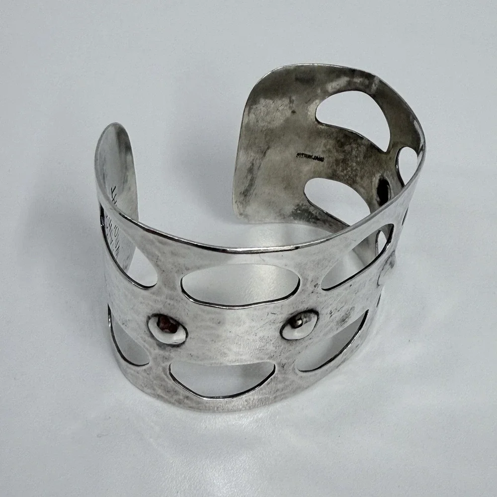 Vintage Guildcraft Hand Wrought Sterling Cuff Bracelet Modernist 50 Gram AWESOME